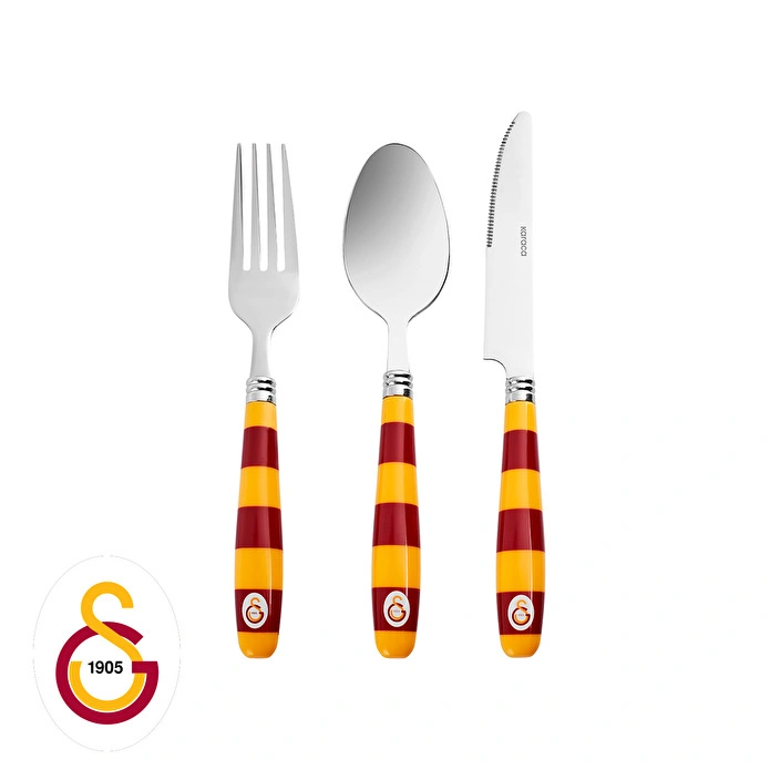 Karaca x Galatasaray Lisanslı 18 Parça 6 Kişilik Çatal Kaşık Bıçak Takımı
