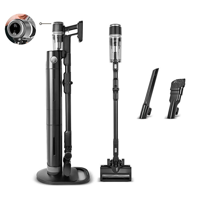 Homend Dustrider Pro 1270H Toz İstasyonlu Ergonomik Dikey Süpürge Siyah