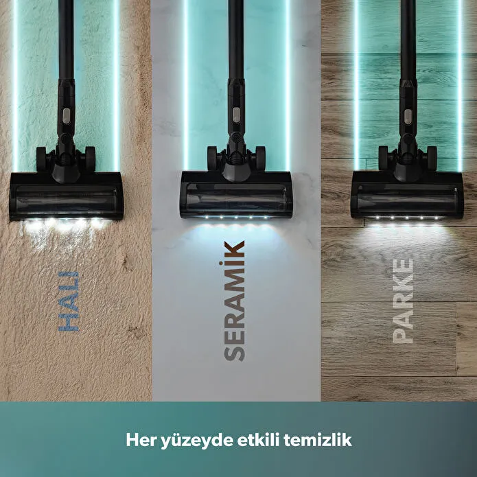 Homend Dustrider Pro 1270H Toz İstasyonlu Ergonomik Dikey Süpürge Siyah