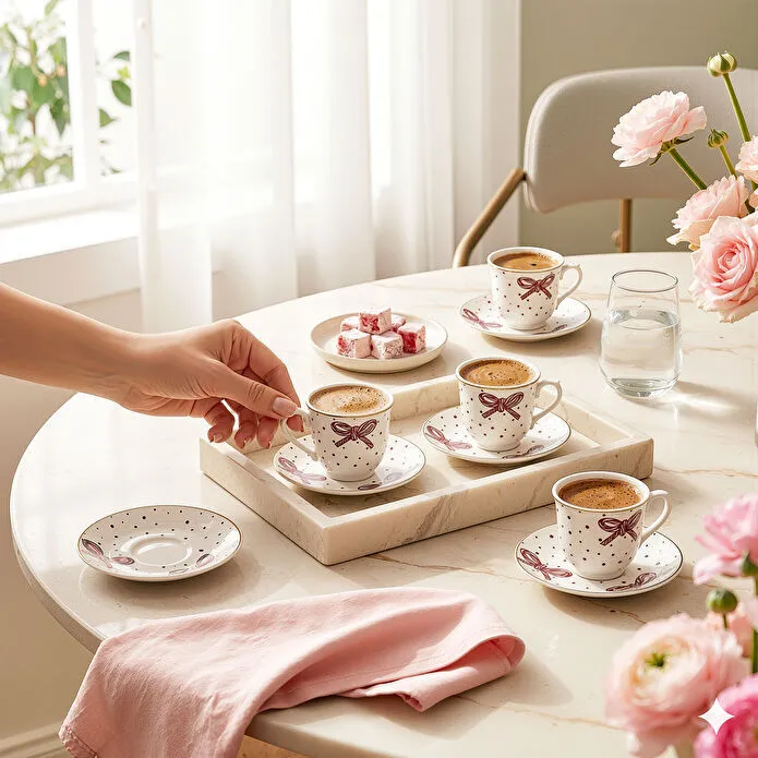 Karaca Bowie 6 Kişilik Kahve Fincan Takımı 80 ml