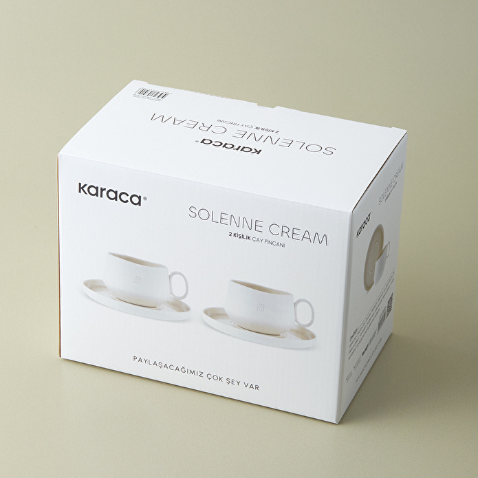 Karaca Solenne Cream 2 Kişilik Çay Fincan Takımı 210 ml
