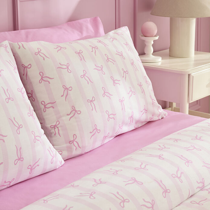 Karaca Home Ribelle %100 Pamuk Tek Kişilik Nevresim Takımı Pembe
