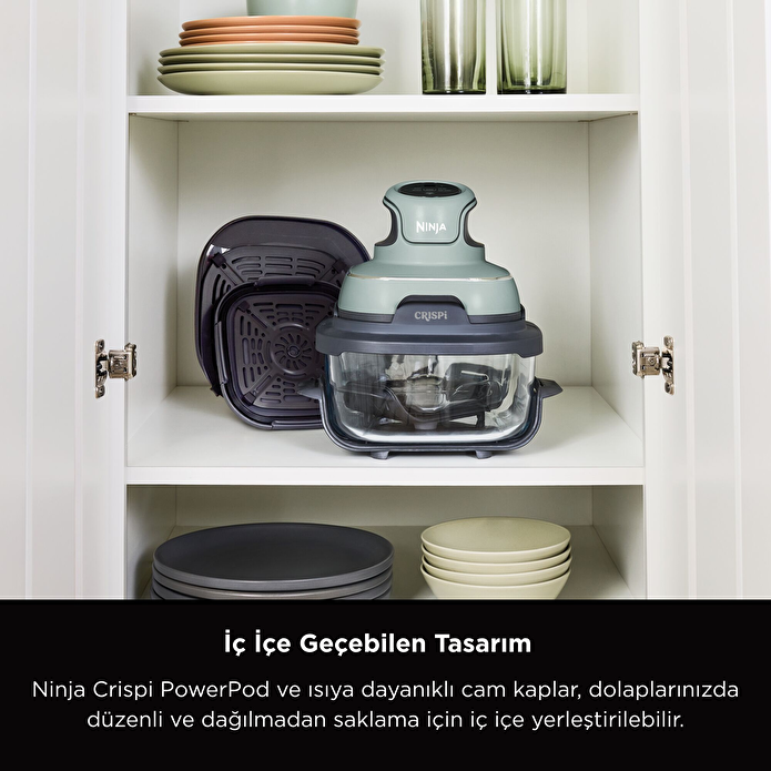 Ninja Crispi 4 in 1 Taşınabilir Cam Hazneli Pişirme Sistemi - Sage Green