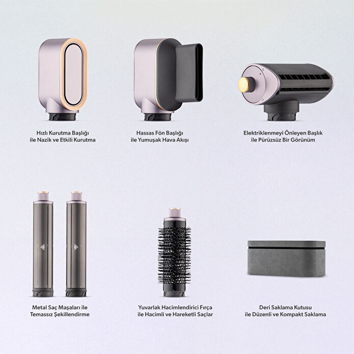 Homend Hairmony 4606h Plus Saç Kurutma ve Şekillendirme Seti Mor