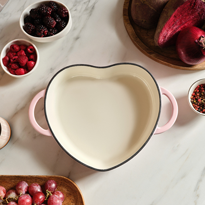 Karaca Love Emayeli Demir Döküm Sahan 20 cm