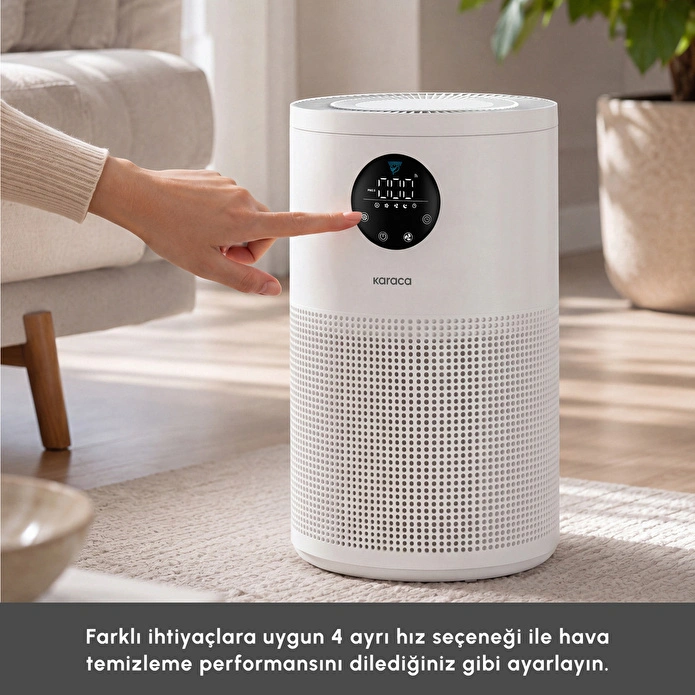 Karaca Oksijen Plus S1 Compact Hava Temizleyici HEPA Filtreli (True HEPA / H13) ve Akıllı Lazer Sensörlü Matte White