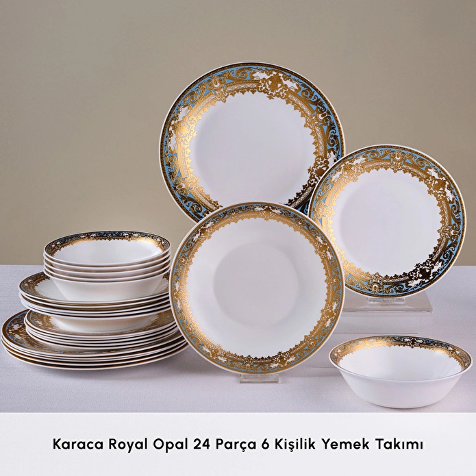 Karaca Royal Opal 24 Parça 6 Kişilik Yemek Takımı