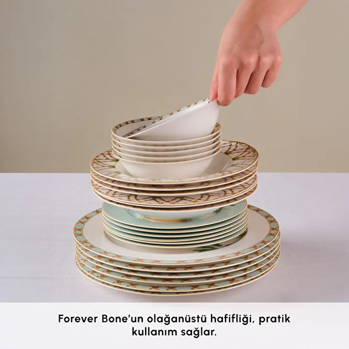 Karaca Forever Bone Tropical 24 Parça 6 Kişilik Yemek Takımı