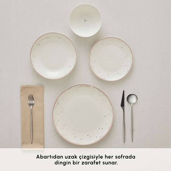 Karaca Elegance Bone Festival 24 Parça 6 Kişilik Yemek Takımı