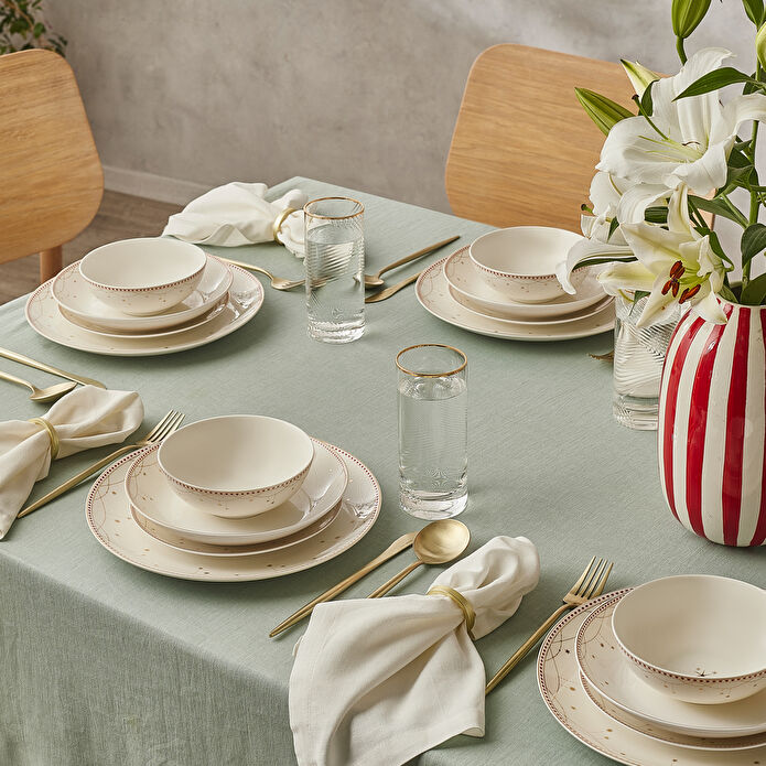 Karaca Elegance Bone Festival 24 Parça 6 Kişilik Yemek Takımı