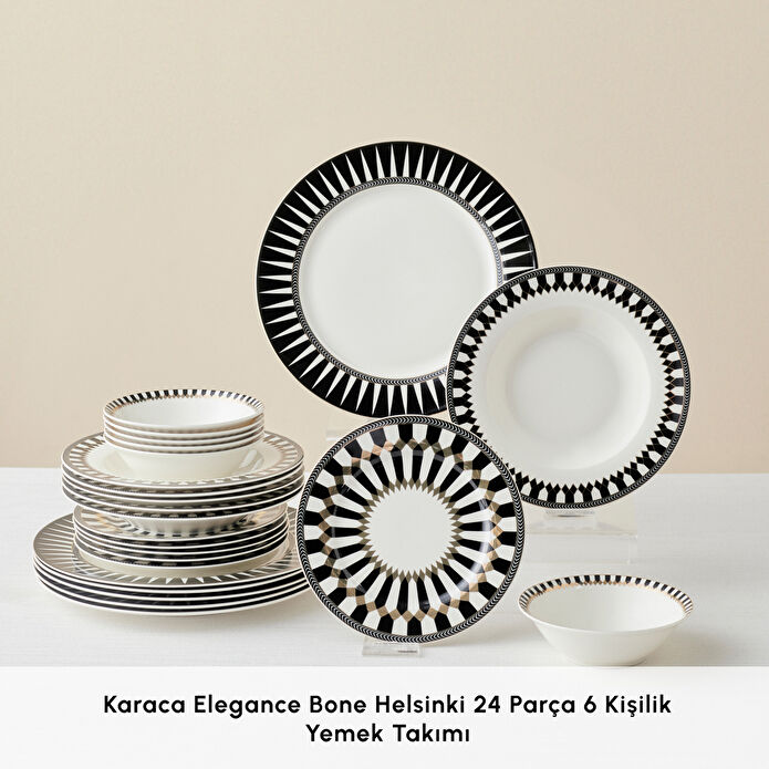 Karaca Elegance Bone Helsinki 24 Parça 6 Kişilik Yemek Takımı