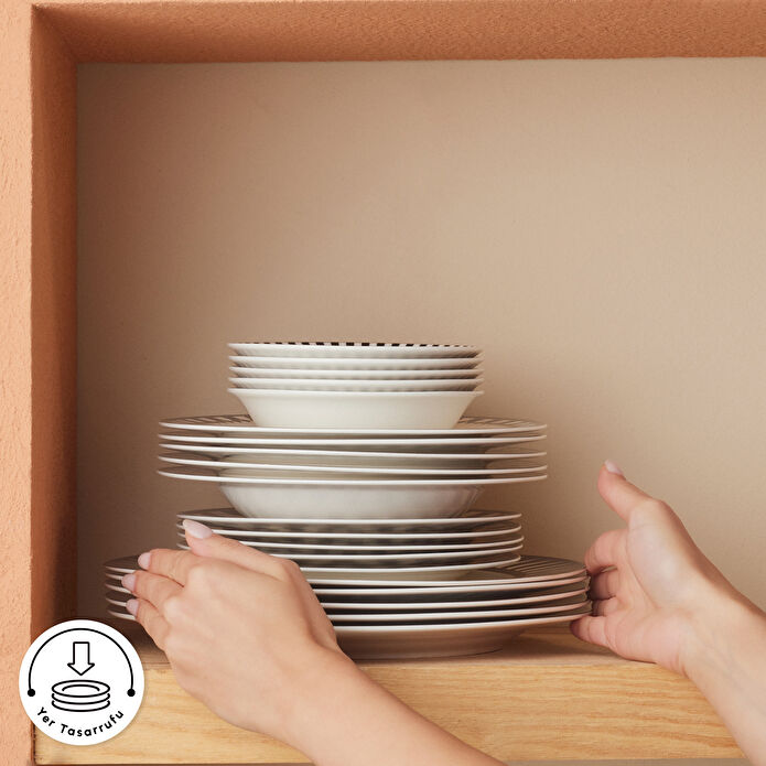 Karaca Elegance Bone Helsinki 24 Parça 6 Kişilik Yemek Takımı