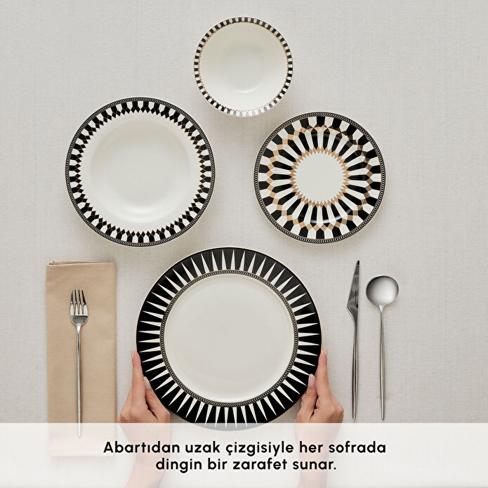 Karaca Elegance Bone Helsinki 24 Parça 6 Kişilik Yemek Takımı