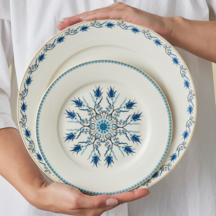 Karaca Forever Bone İznik 24 Parça 6 Kişilik Yemek Takımı