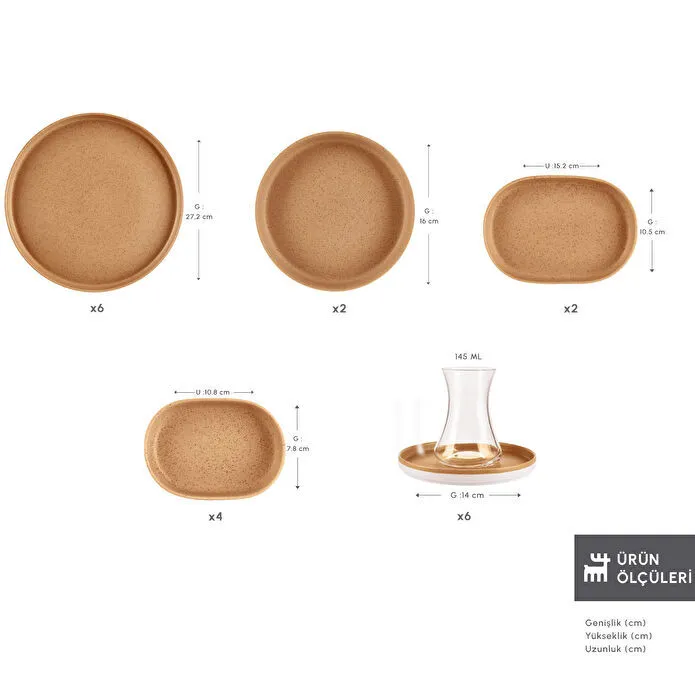 Karaca x Fatih Tutak Earth Collection 26 Parça 6 Kişilik Kahvaltı Seti