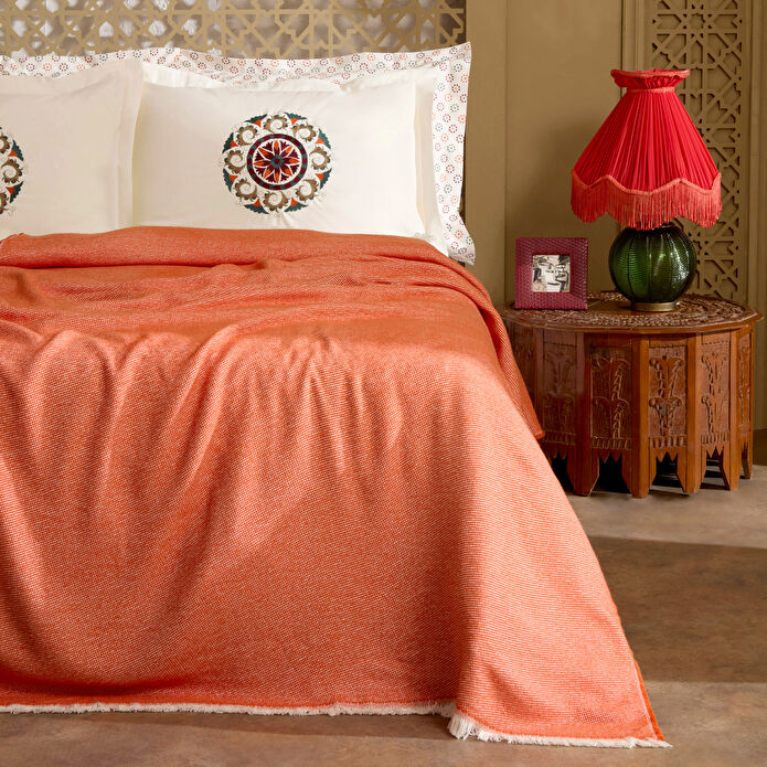 Karaca Home Andalisa %100 Pamuk Nakışlı Çift Kişilik Nish Set Bordo