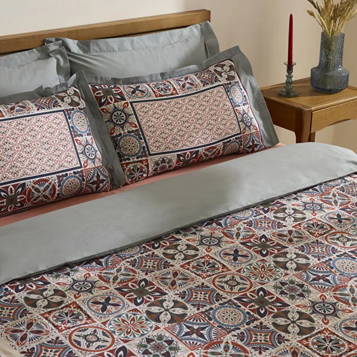 Karaca Home Tessera %100 Pamuk Çift Kişilik Nevresim Takımı Mint