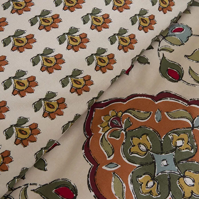 Karaca Home Pueblo %100 Pamuk Çift Kişilik Nevresim Takımı Kiremit