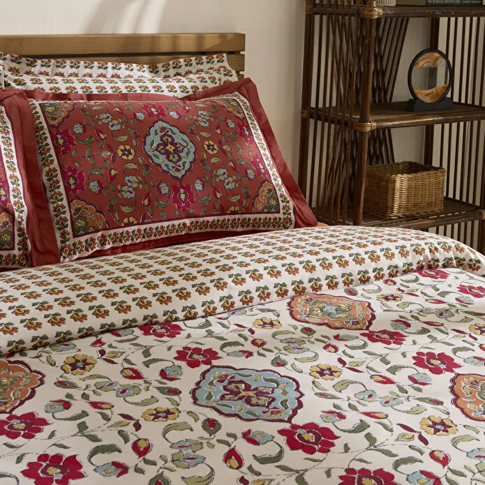 Karaca Home Pueblo %100 Pamuk Çift Kişilik Nevresim Takımı Kiremit