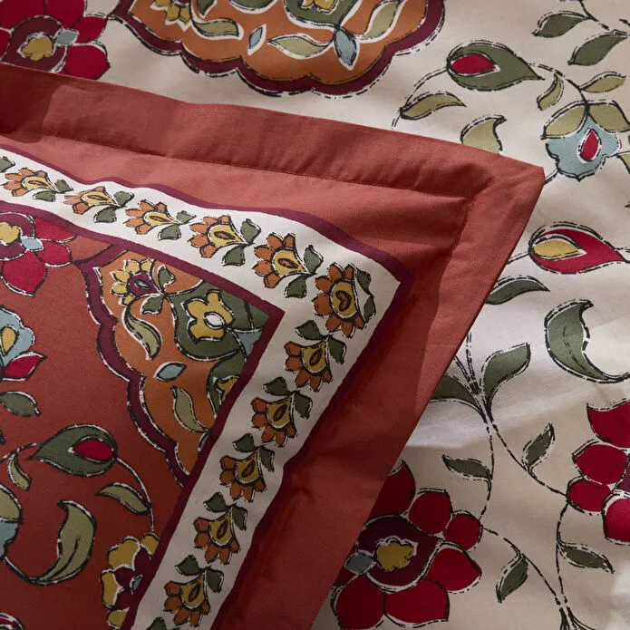 Karaca Home Pueblo %100 Pamuk Çift Kişilik Nevresim Takımı Kiremit