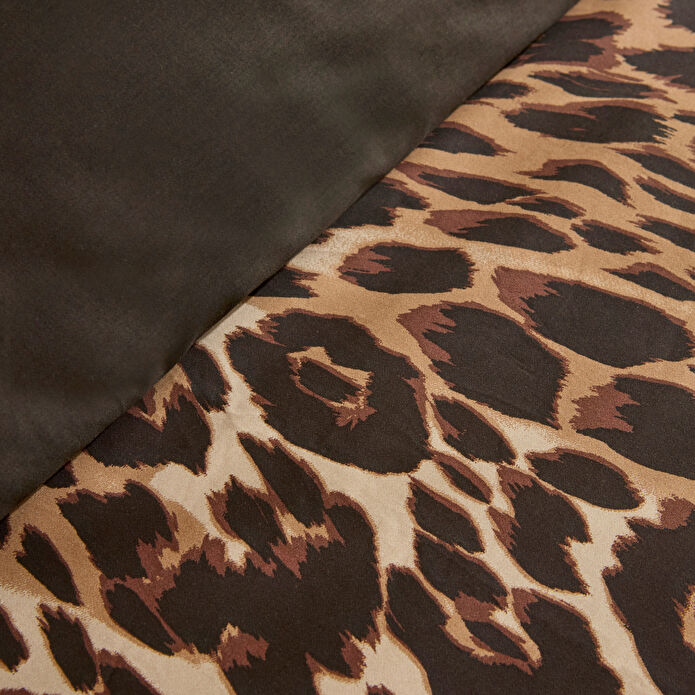 Karaca Home Leovina %100 Pamuk Çift Kişilik Saten Nevresim Takımı Kahverengi