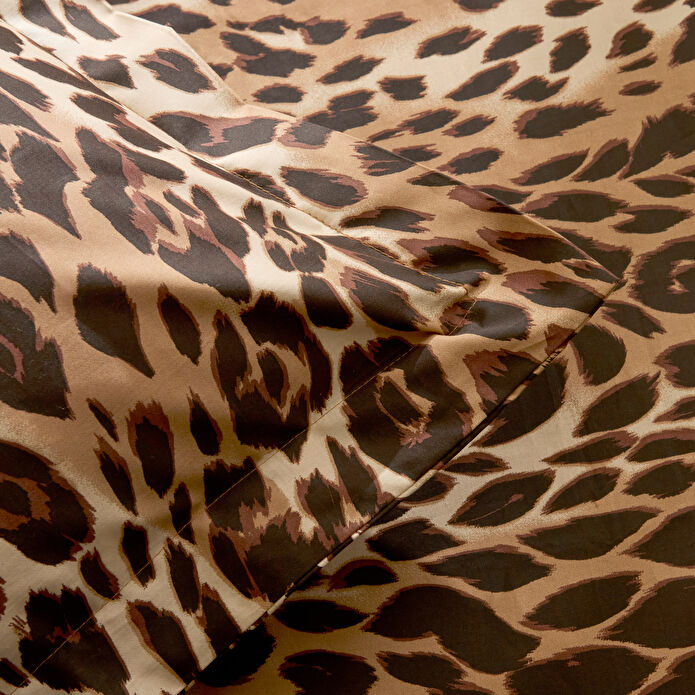 Karaca Home Leovina %100 Pamuk Çift Kişilik Saten Nevresim Takımı Kahverengi