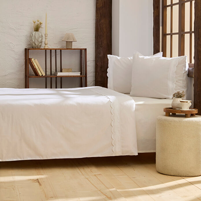 Karaca Home Ovelın Çift Kişilik Nevresim Takımı Beyaz