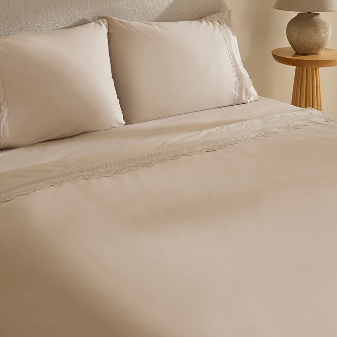 Karaca Home Ovelin Çift Kişilik Nevresim Takımı Bej