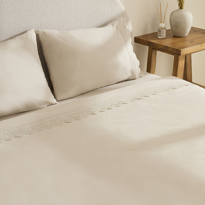 Karaca Home Ovelin Çift Kişilik Nevresim Takımı Bej