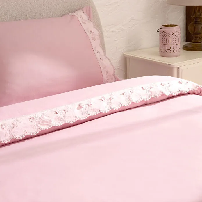 Karaca Home Delvyn %100 Pamuk Çift Kişilik Nevresim Takımı Pudra