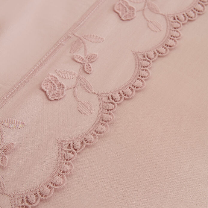 Karaca Home Delvyn %100 Pamuk Çift Kişilik Nevresim Takımı Pudra