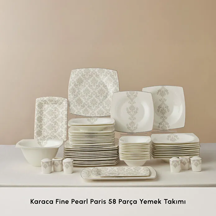 Karaca Fine Pearl Paris 58 Parça 12 Kişilik Yemek Takımı
