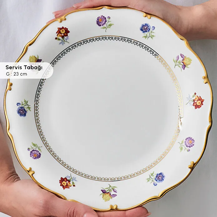 Karaca Royal Bone Diana 32 Parça 6 Kişilik Kahvaltı Takımı Gold