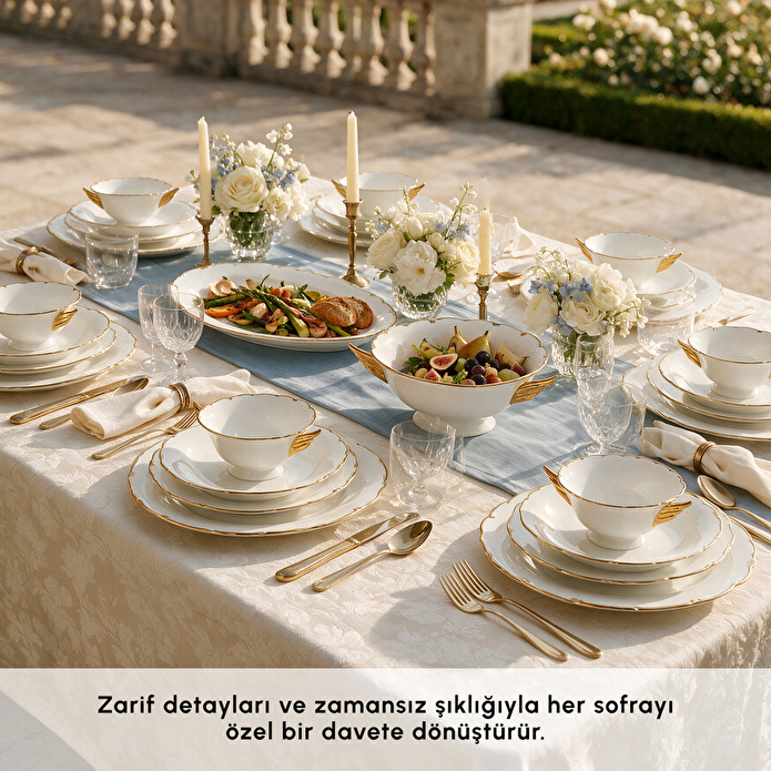 Karaca Royal Bone Spirit 55 Parça 12 Kişilik Yemek Takımı