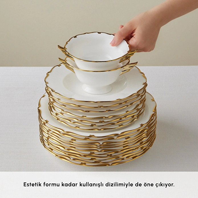 Karaca Royal Bone Spirit 55 Parça 12 Kişilik Yemek Takımı