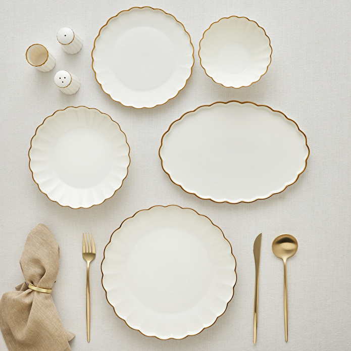 Karaca Stream Bone Oyster 53 Parça 12 Kişilik Yemek Takımı