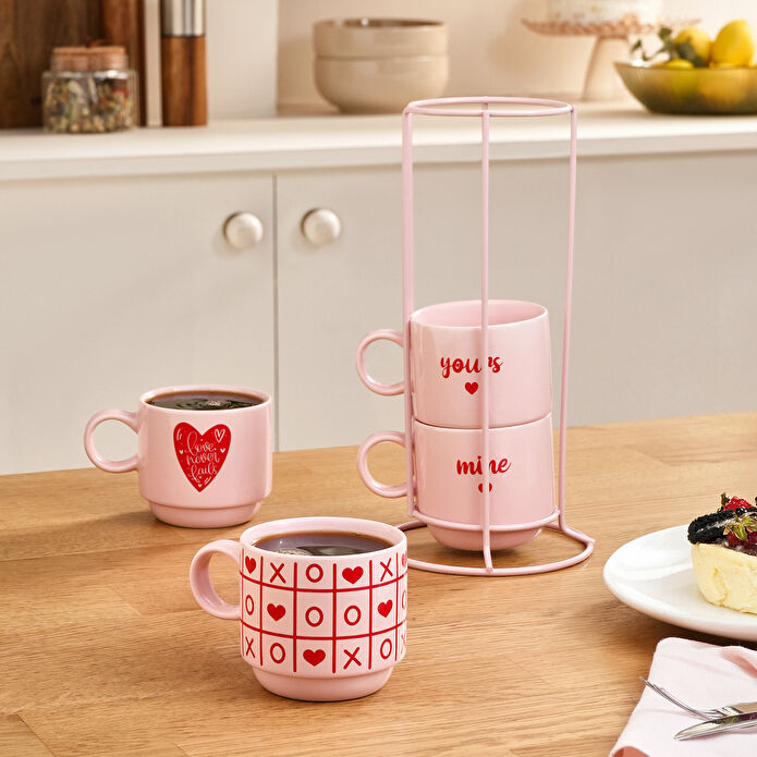 Karaca Dolce Amour Standlı 4 Kişilik Çay Fincan Takımı 160 ml