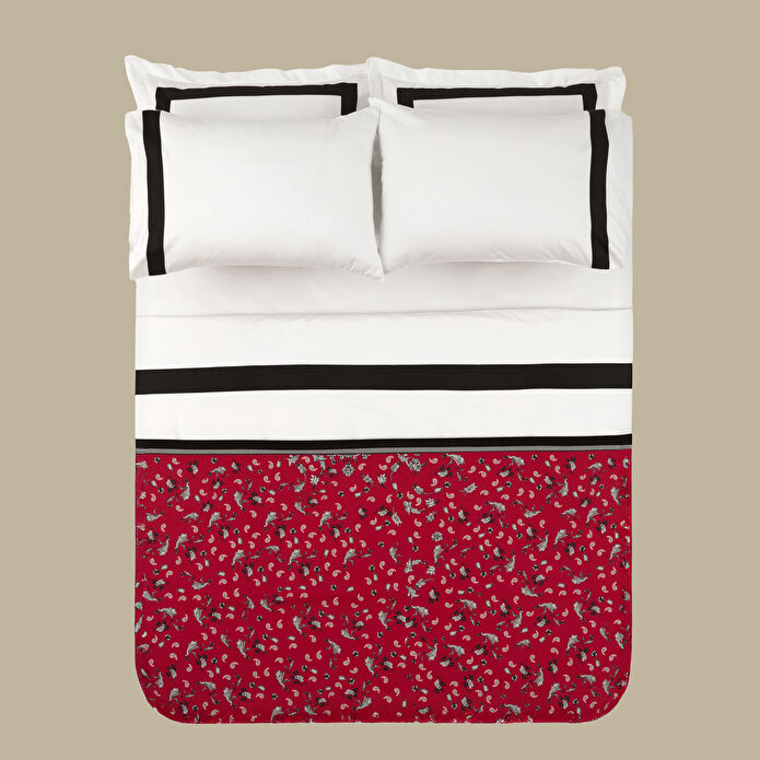 Karaca Home X 2Wins Rosso Notte Çift Kişilik Yatak Örtüsü Kırmızı