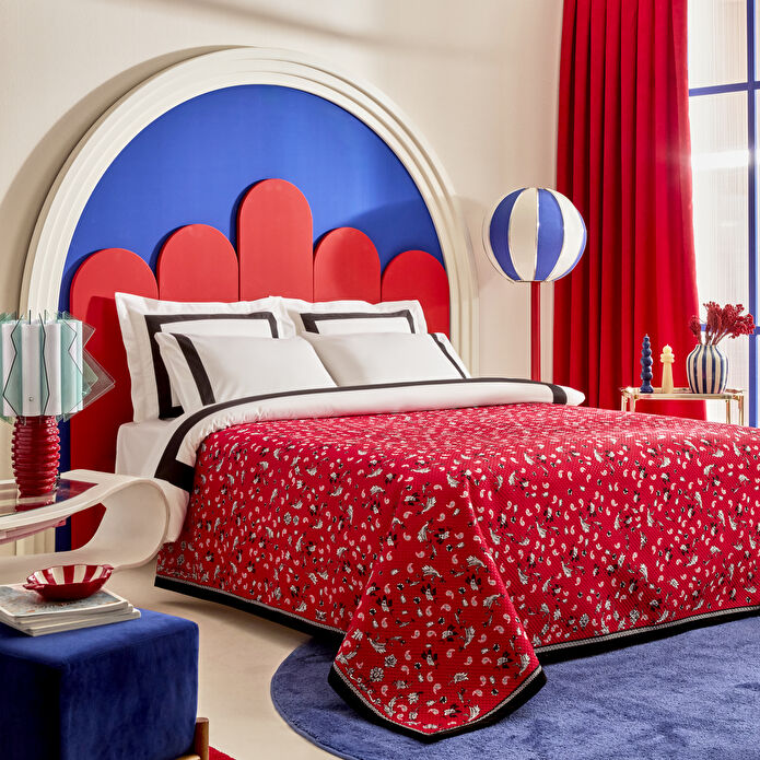 Karaca Home X 2Wins Rosso Notte Çift Kişilik Yatak Örtüsü Kırmızı