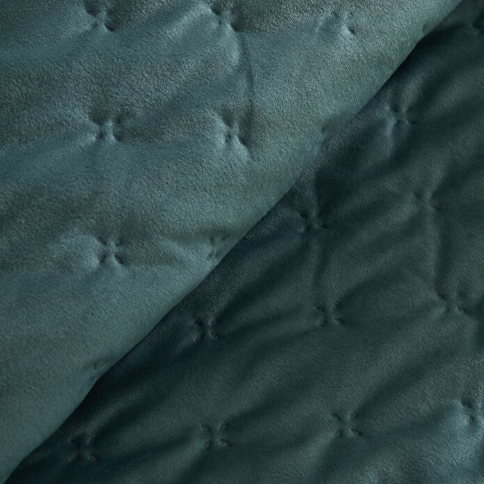 Karaca Home Granel Çift Kişilik Kadife Yatak Örtüsü Petrol