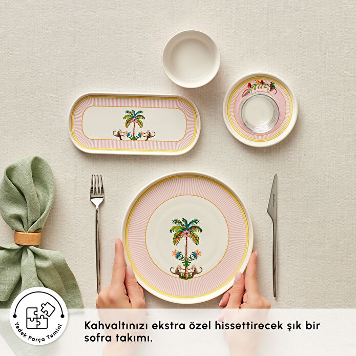 Karaca Stream Bone Floric 28 Parça 6 Kişilik Kahvaltı Seti