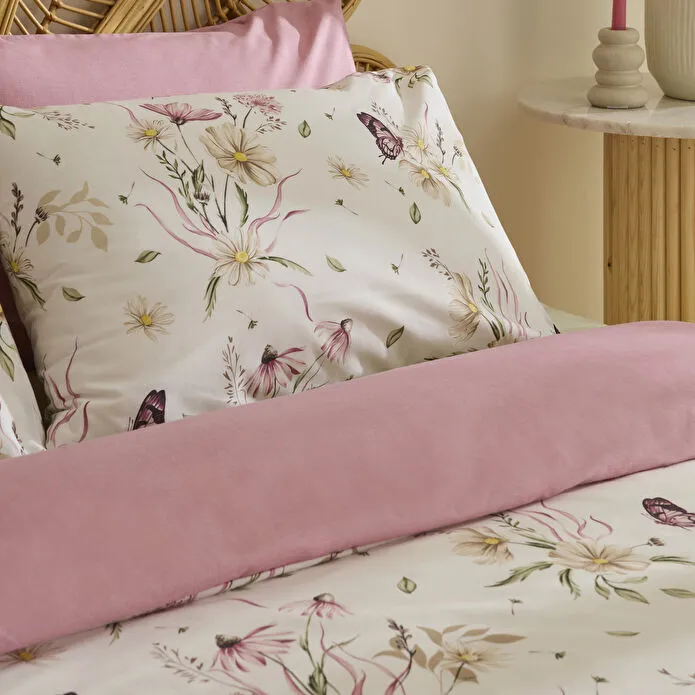 Sarah Anderson Butterflora Çift Kişilik Nevresim Takımı Somon