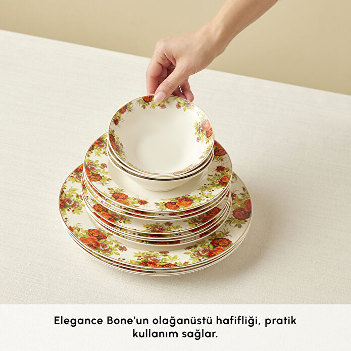 Karaca Elegance Bone Montebello 60 Parça 8 Kişilik Yemek Takımı ve Kahvaltı Seti