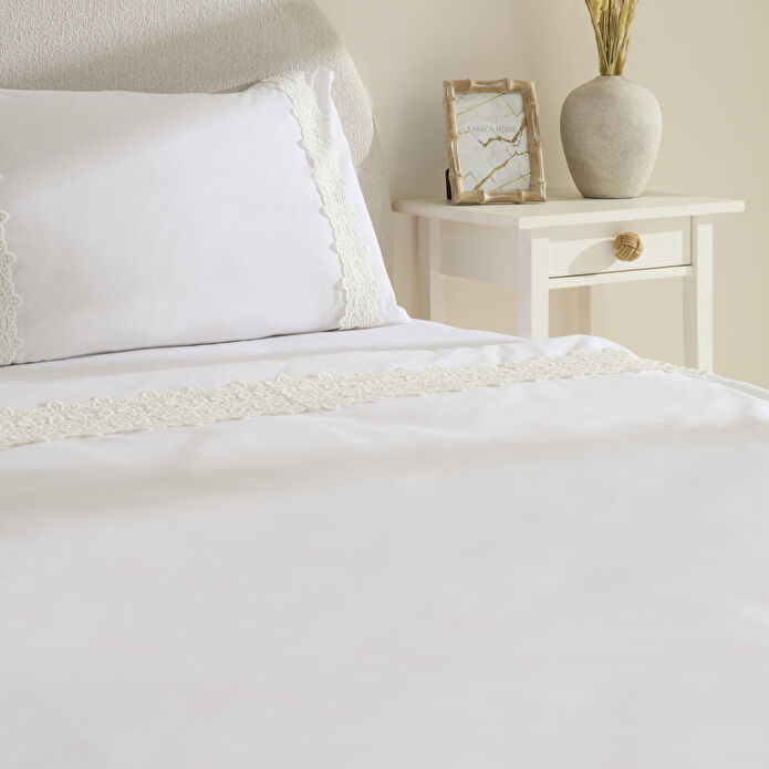 Karaca Home Nuvia Güpürlü Çift Kişilik Nevresim Takımı Beyaz