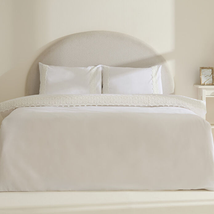 Karaca Home Nuvia Güpürlü Çift Kişilik Nevresim Takımı Beyaz