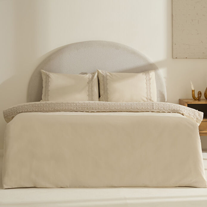 Karaca Home Nuvia Güpürlü Çift Kişilik Nevresin Takımı Bej