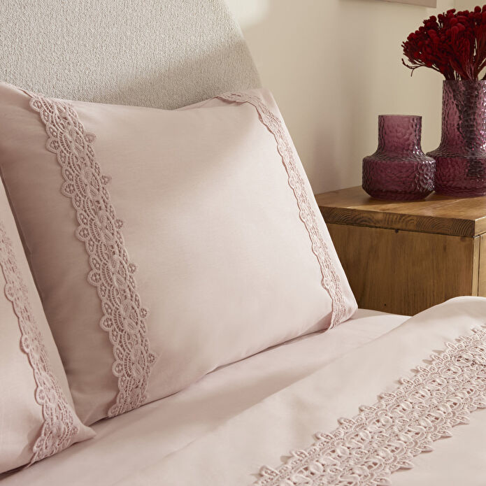 Karaca Home Nuvia Güpürlü Çift Kişilik Nevresim Takımı Pudra