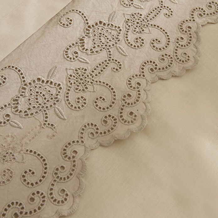 Karaca Home Avenza Brodeli Çift Kişilik Nevresım Takımı Bej