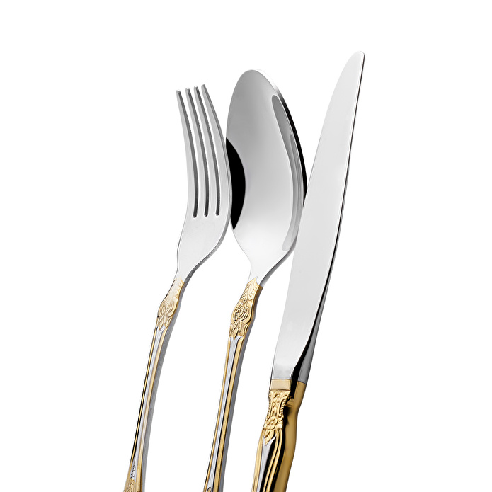 Karaca Juliet 12 Kişilik 84 Parça Çatal Kaşık Bıçak Takımı Gold