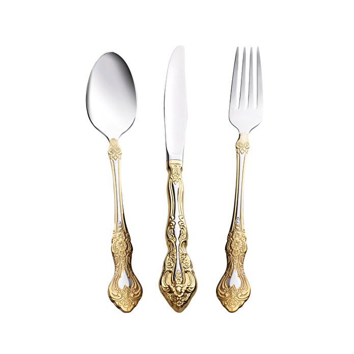 Karaca Juliet 12 Kişilik 84 Parça Çatal Kaşık Bıçak Takımı Gold
